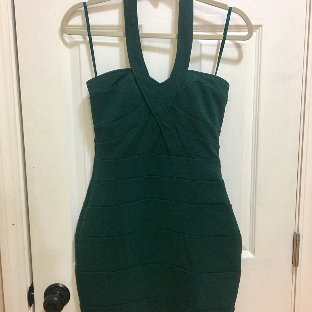 Ark & Co. Cross Halter Dress - Emerald Green